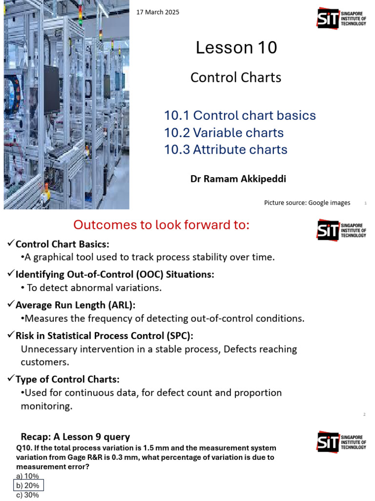Lesson 10 Control Charts Final | PDF