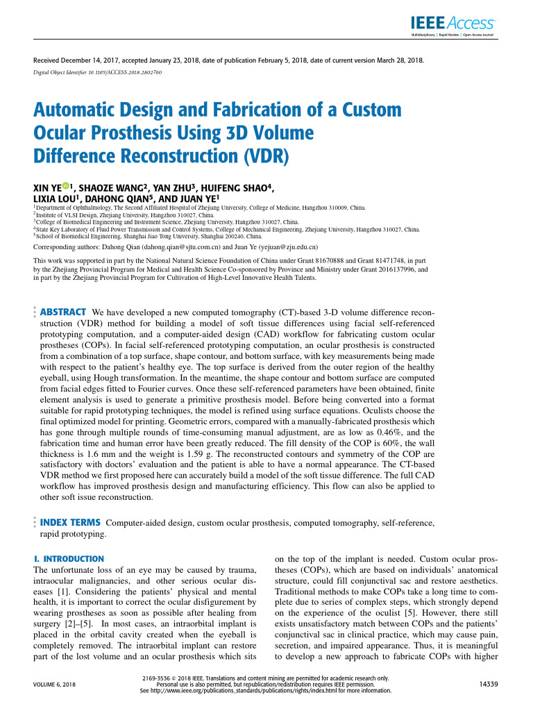 Automatic Design and Fabrication of a Custom Ocular Prosthesis Using 3D ...