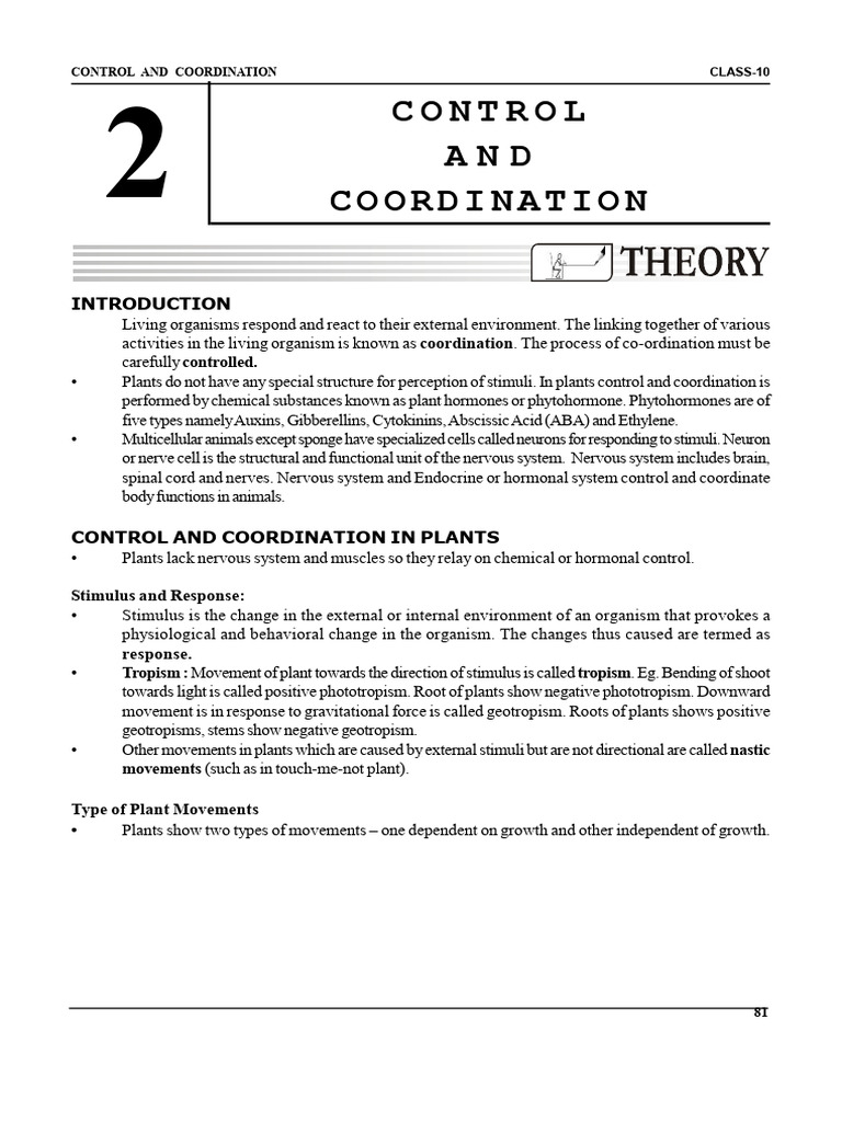 Control and Coordination.pmd | PDF | Nervous System | Autonomic Nervous ...