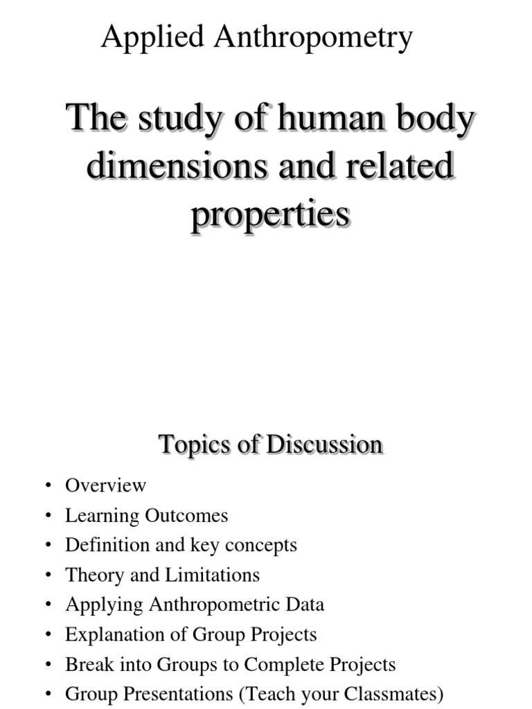 Anthropometry Slides | PDF | Anthropometry | Virtual Reality