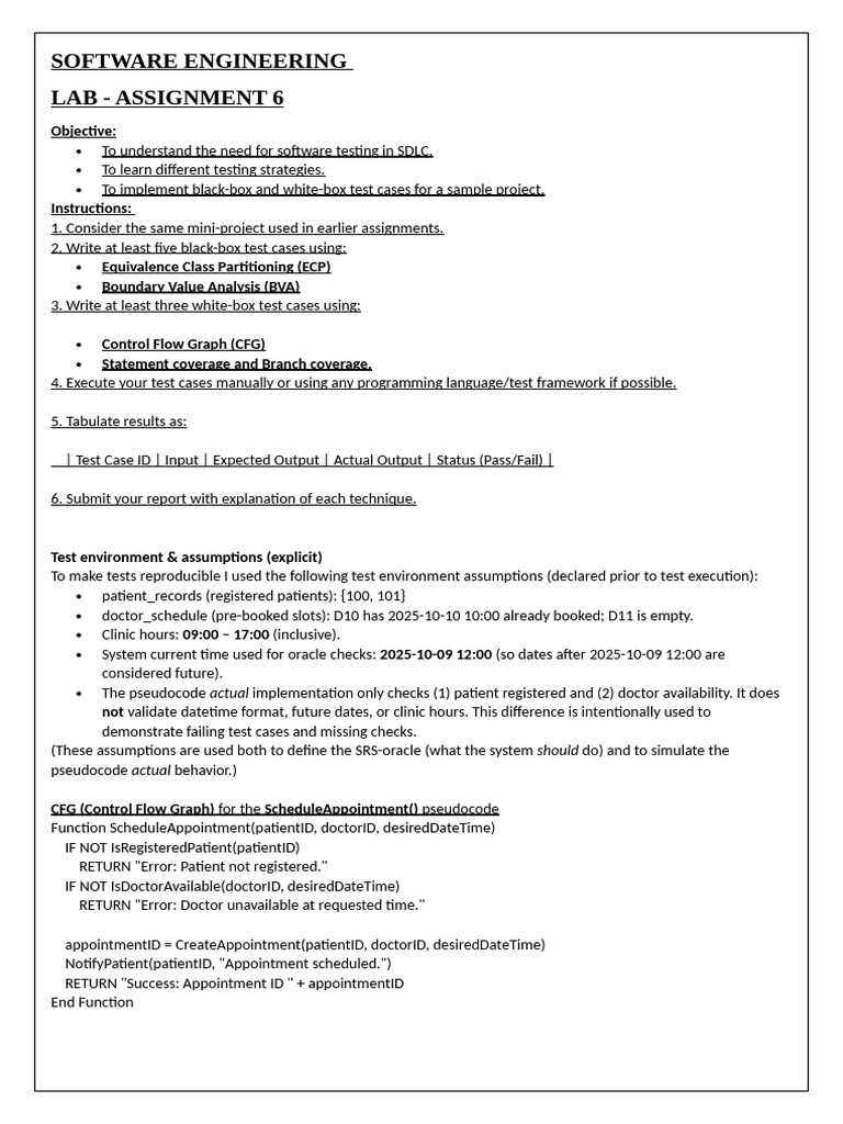 SE Assign 6 Black Box-White Box | PDF | Unit Testing | Software Engineering