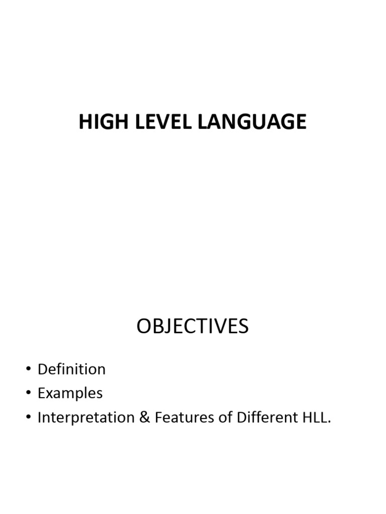 HIGH LEVEL LANGUAGE.pptx | PDF | Java (Programming Language) | C++