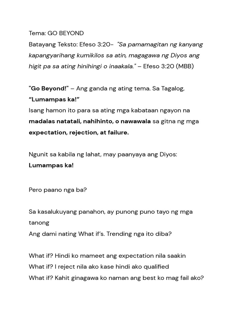 Go Beyond Final | PDF