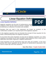 Linear Equation Definition