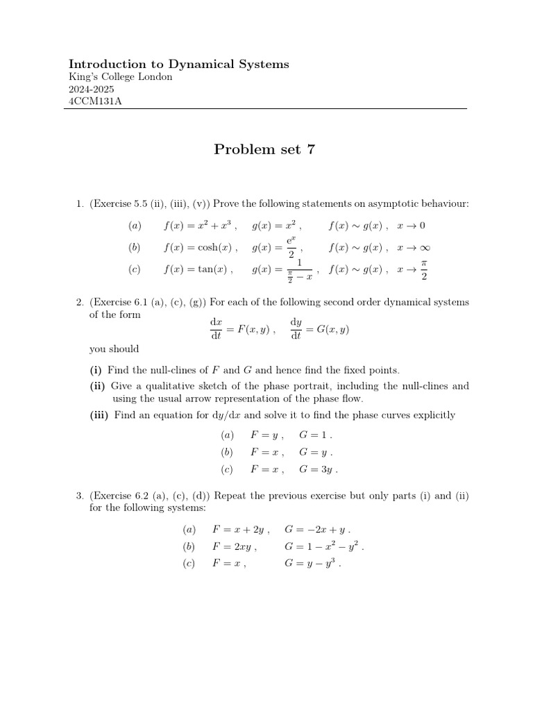 Problem Set 7 | PDF