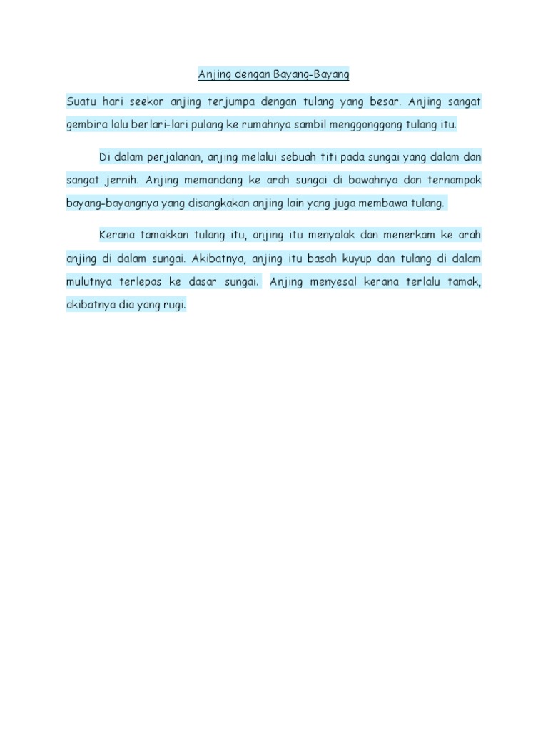 Anjing Dengan Bayang
