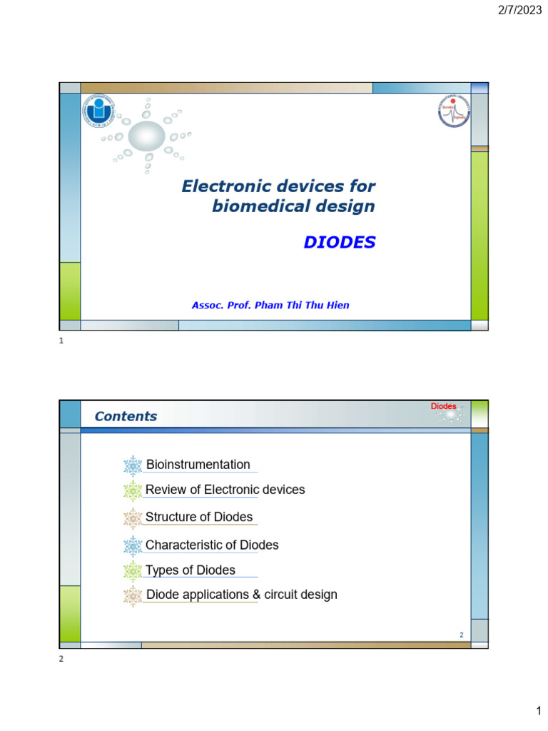 Electronic devices for biomedical design -ThuHien (Chapter1)_2022 | PDF ...