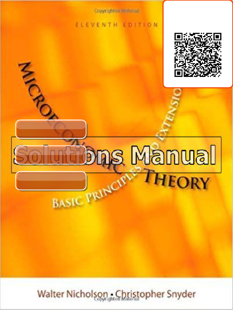 Microeconomic Theory Basic Principles and Extensions 11th Edition Nicholson Solutions Manual ...