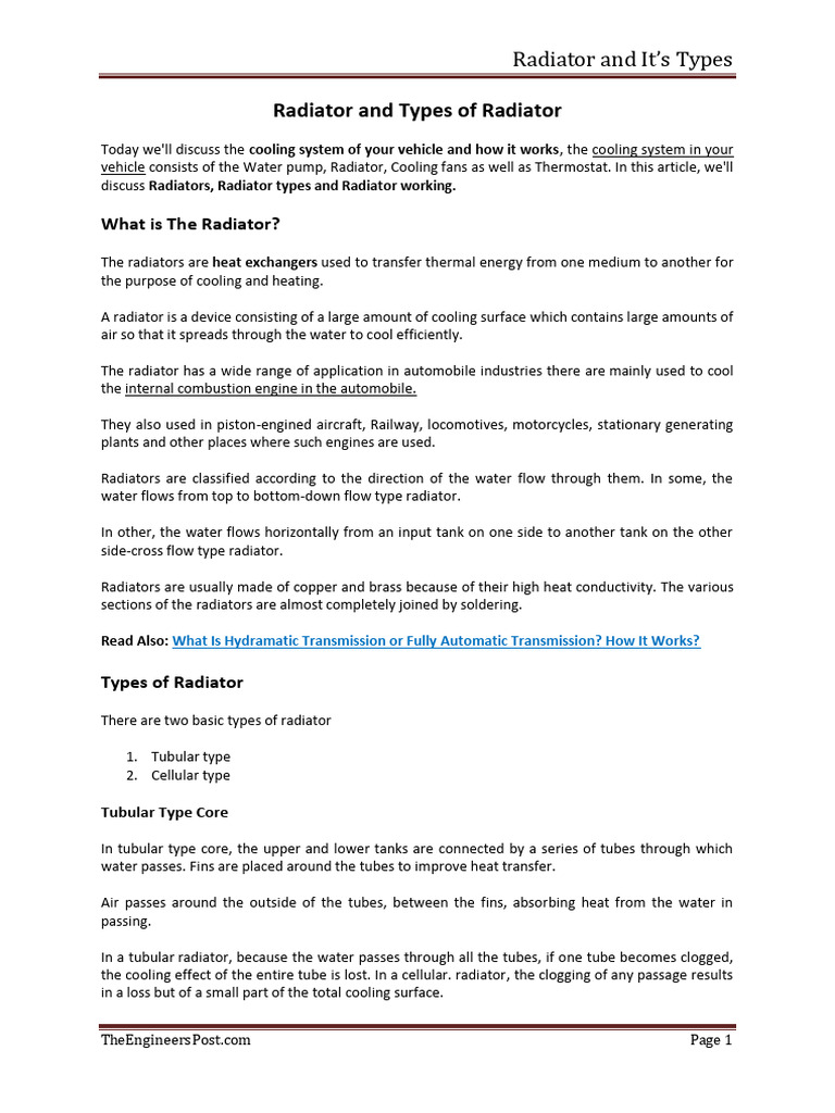 Radiator | PDF | Radiator | Mechanical Engineering