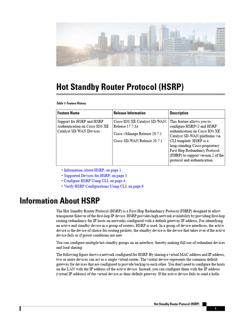 m Hot Standby Router Protocol | PDF