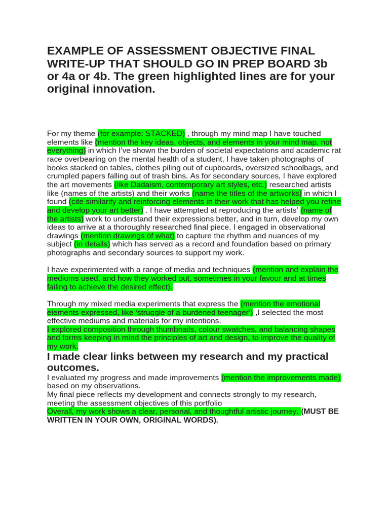 Ao Write Up Igcse 0400 | PDF
