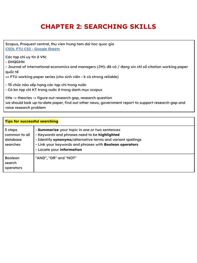 Chapter 2_ Searching Skills | PDF | Methodology | Procedural Knowledge