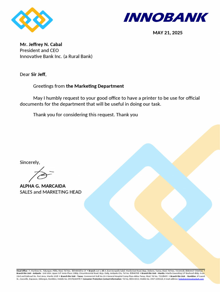 Printer Request | PDF