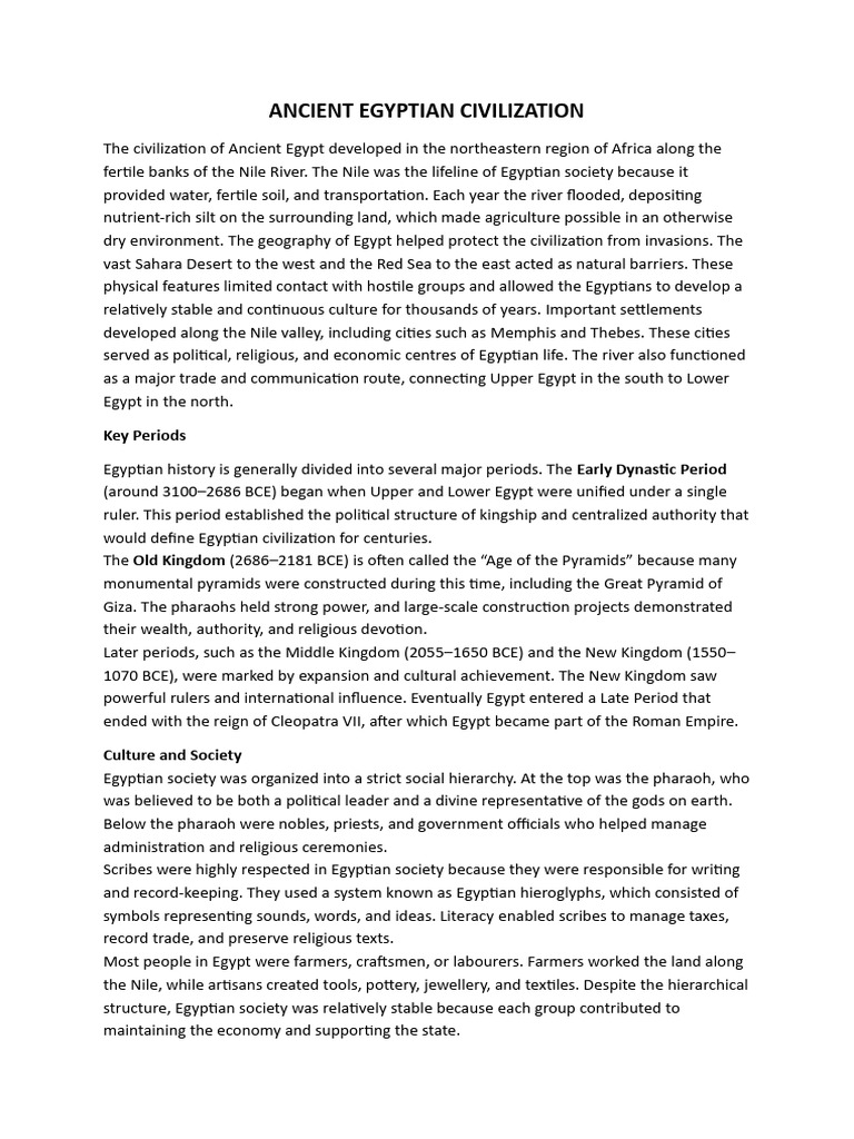 Classic Civilizations Notes | PDF | Ancient Egypt | Roman Empire