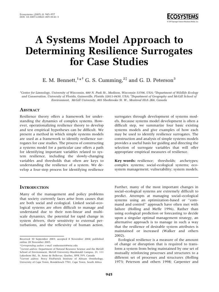 Systems Model Approach | PDF | Ecological Resilience | Negative Feedback
