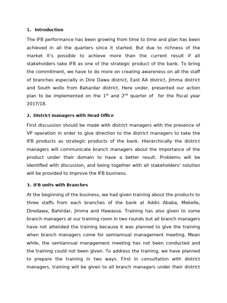 Action Plan Ifb | PDF