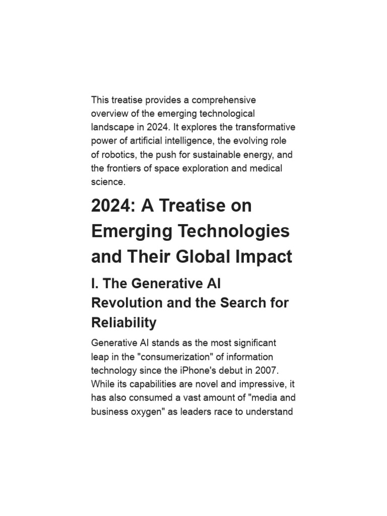 Emerging Technologies - 2024 Impact | PDF