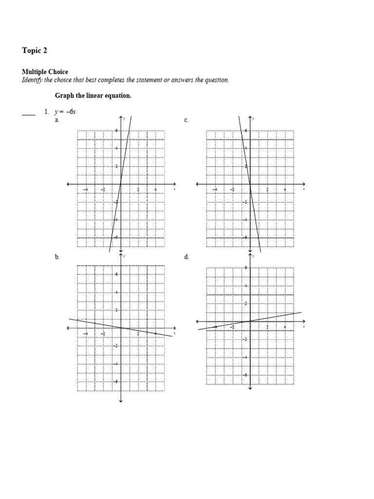 Topic 2 Worksheet 2 | PDF | Equations | Mathematical Concepts