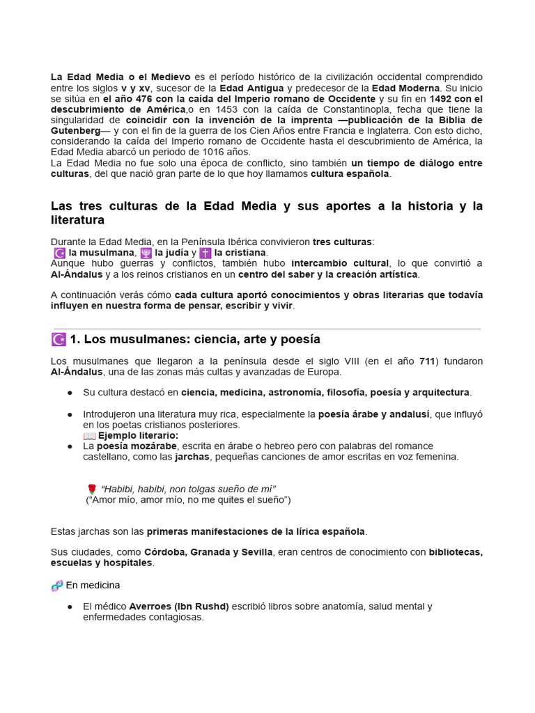 La Edad Media o El Medievo_ Las Tres Culturas (2) | PDF | Maimónides ...