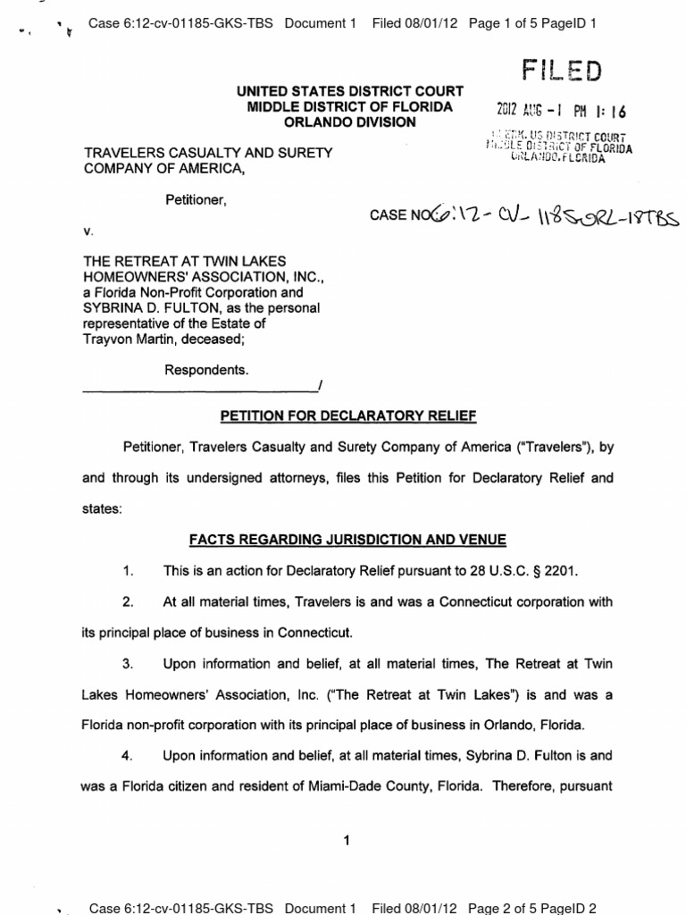 Petition for Declaratory Relief