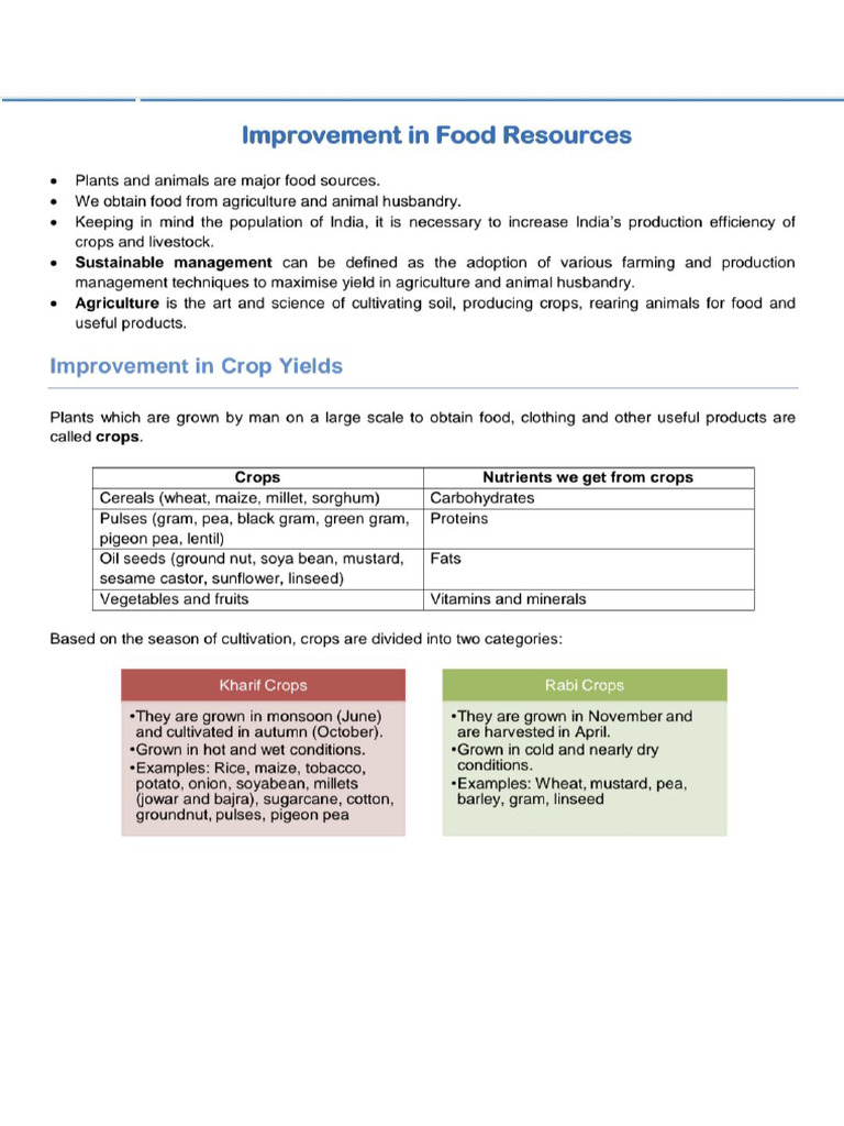 improvement in food resources | PDF