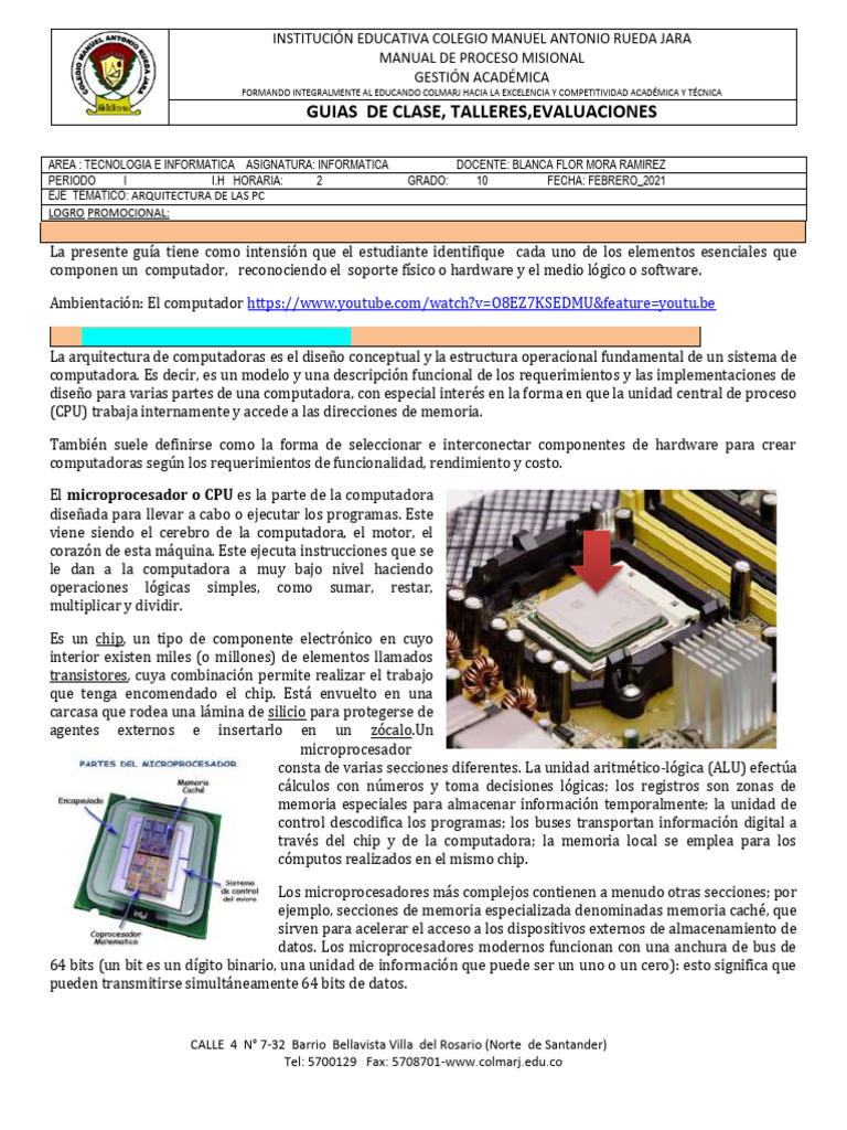 Taller 1 Arquitectura de Las Computadoras | PDF | Hardware de la ...