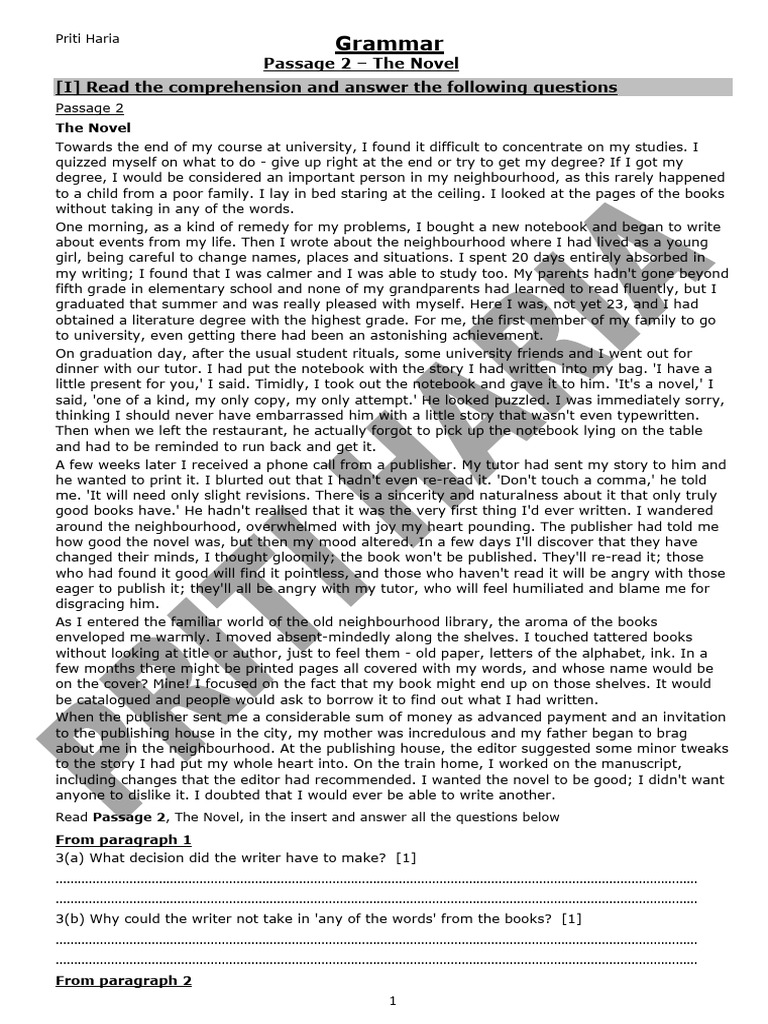 Finalexam File1 Paper1 Novel | PDF
