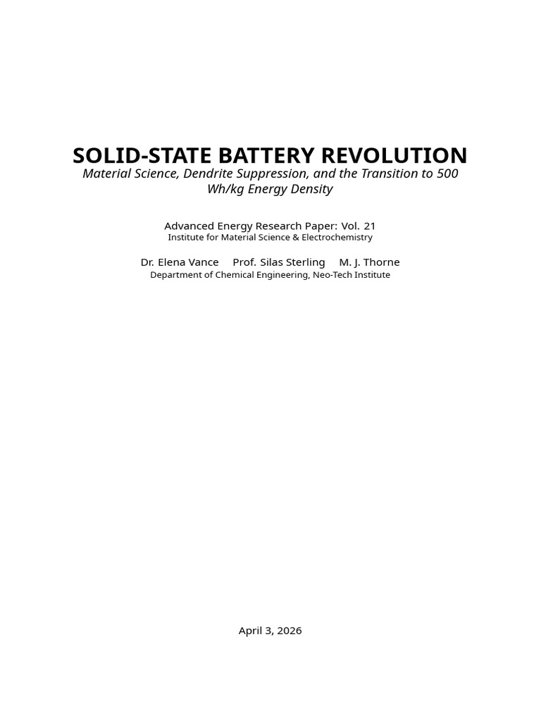 Solid State Battery Technology 1 | PDF | Lithium Ion Battery | Materials