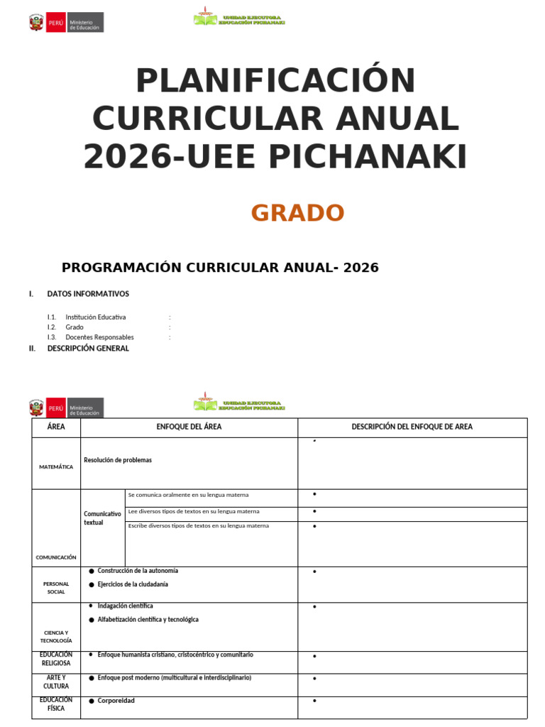 Esquema Sugerido de La Planificacion | PDF | Geometría | Datos