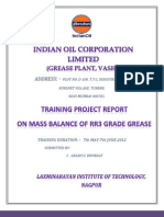 Project Report On Mass Balance of RR3 Grade of Grease