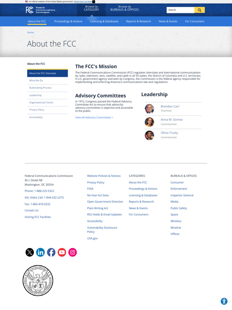 About the FCC Federal Communications Commission | PDF | Federal ...
