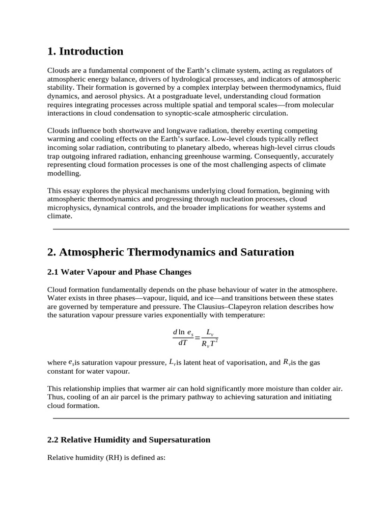 V2 Microphysical Processes in Cloud Formation | PDF | Cloud | Humidity