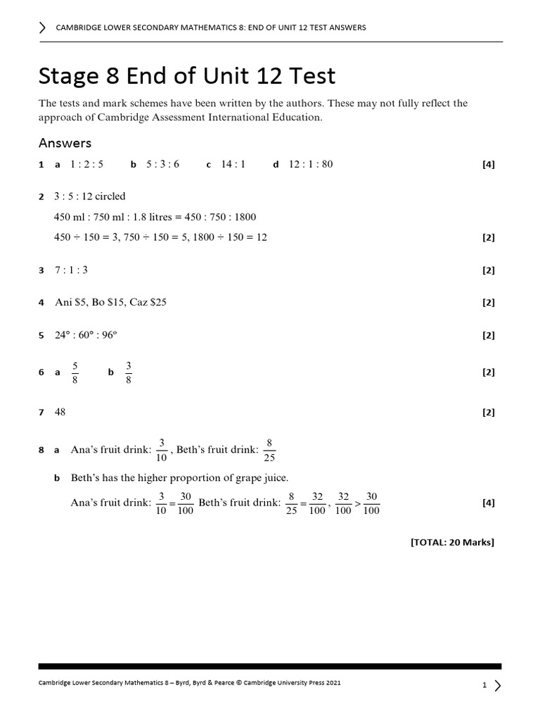 End of Unit 12 Test Answers | PDF