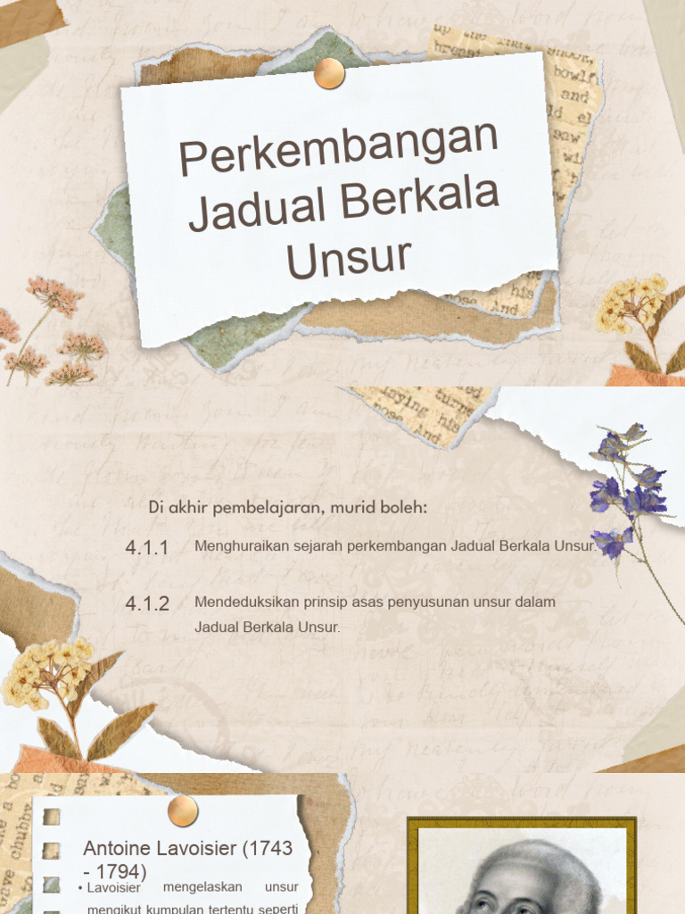 Slaid PowerPoint 4.1 Perkembangan Jadual Berkala Unsur.pptx | PDF