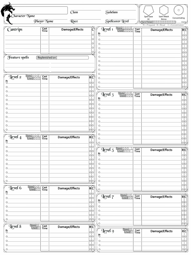 1970593-Complete Spell Sheet5e | PDF