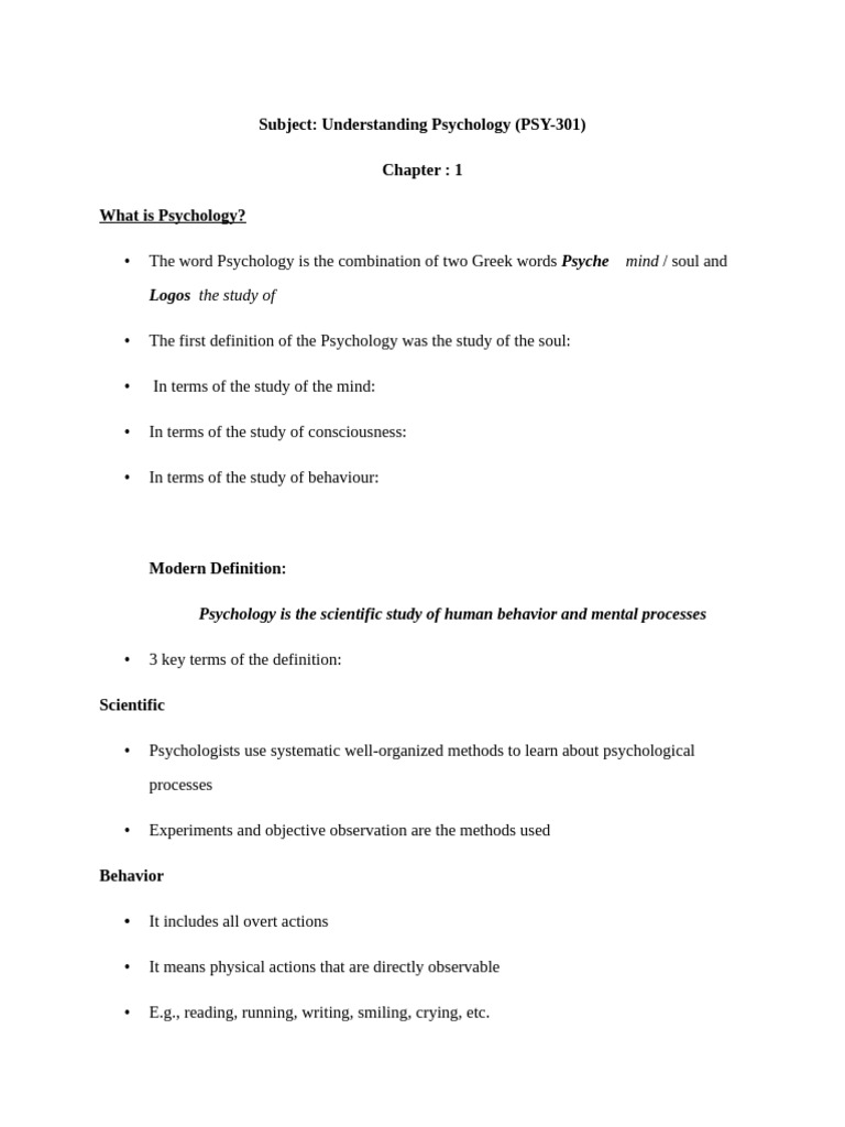 C__ Unit 1 Understanding Psychology (1) | PDF | Psychology | Cognition