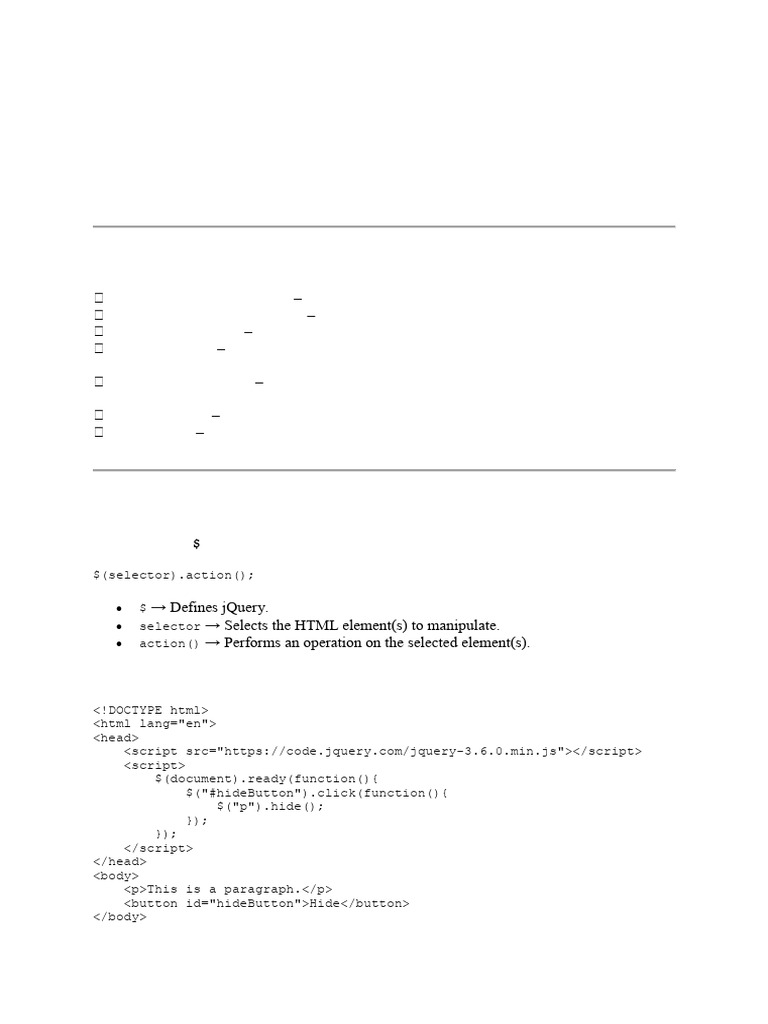 Unit 2 Jquery | PDF | J Query | Software Engineering