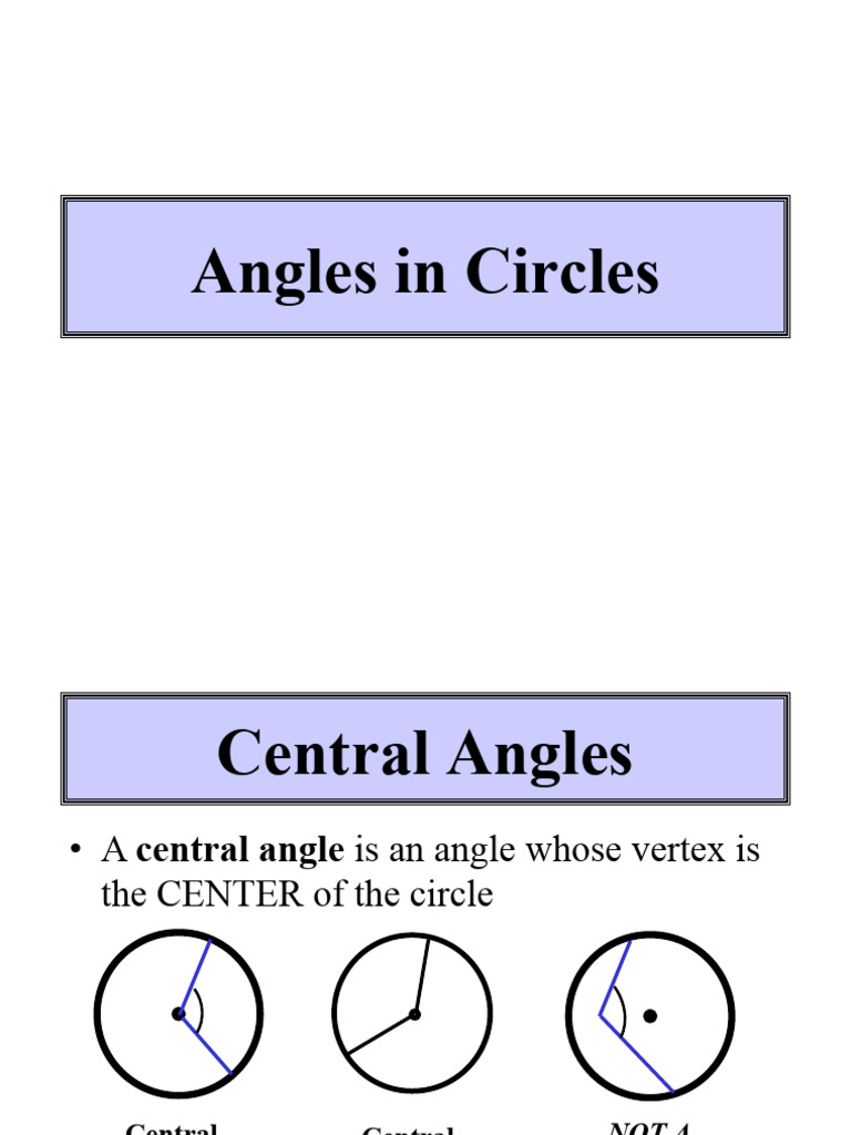 Angles in Circles | PDF