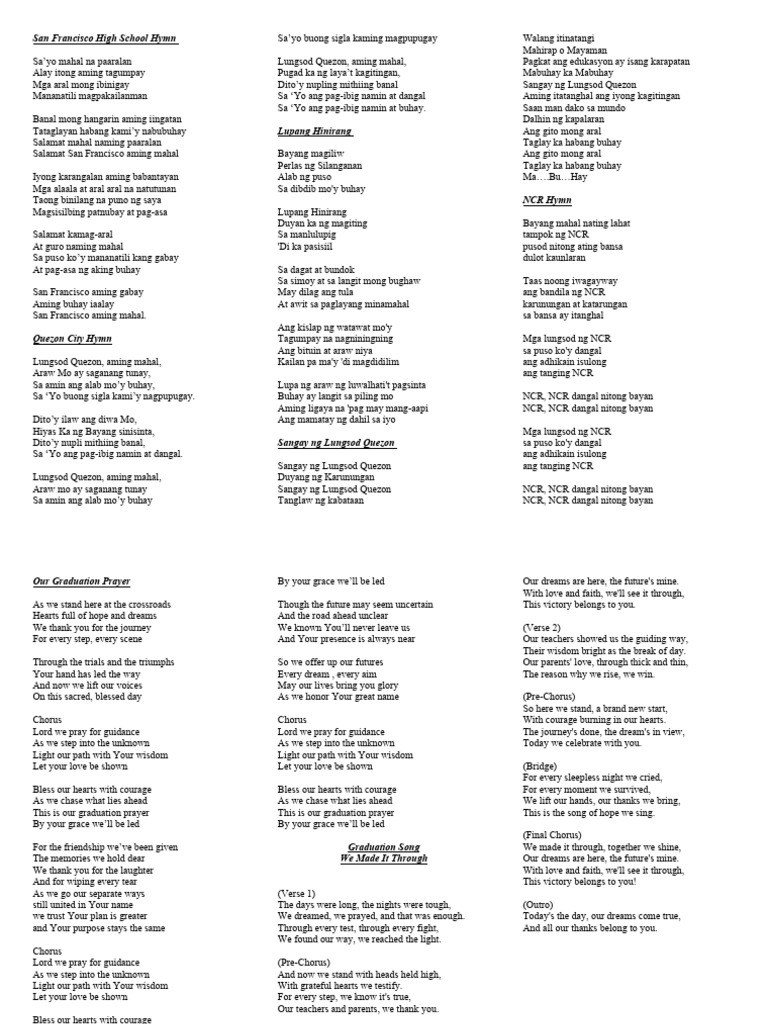 Graduation Songs 2025 2026 Copy | PDF | Spirituality