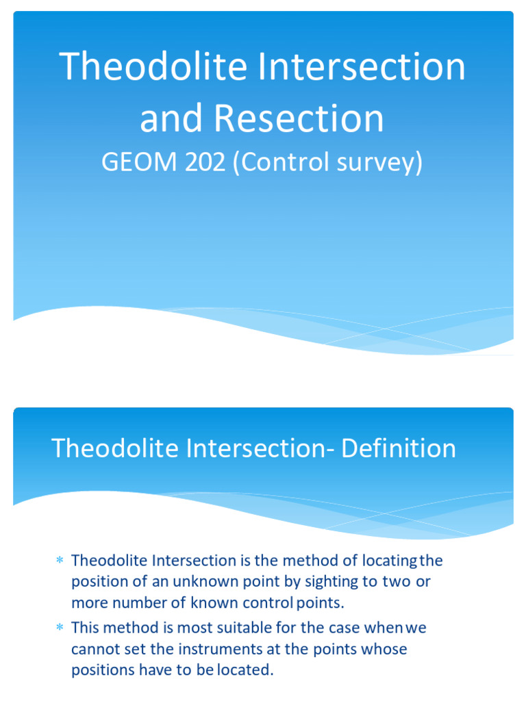 Theodolite Intersection and Resection | PDF