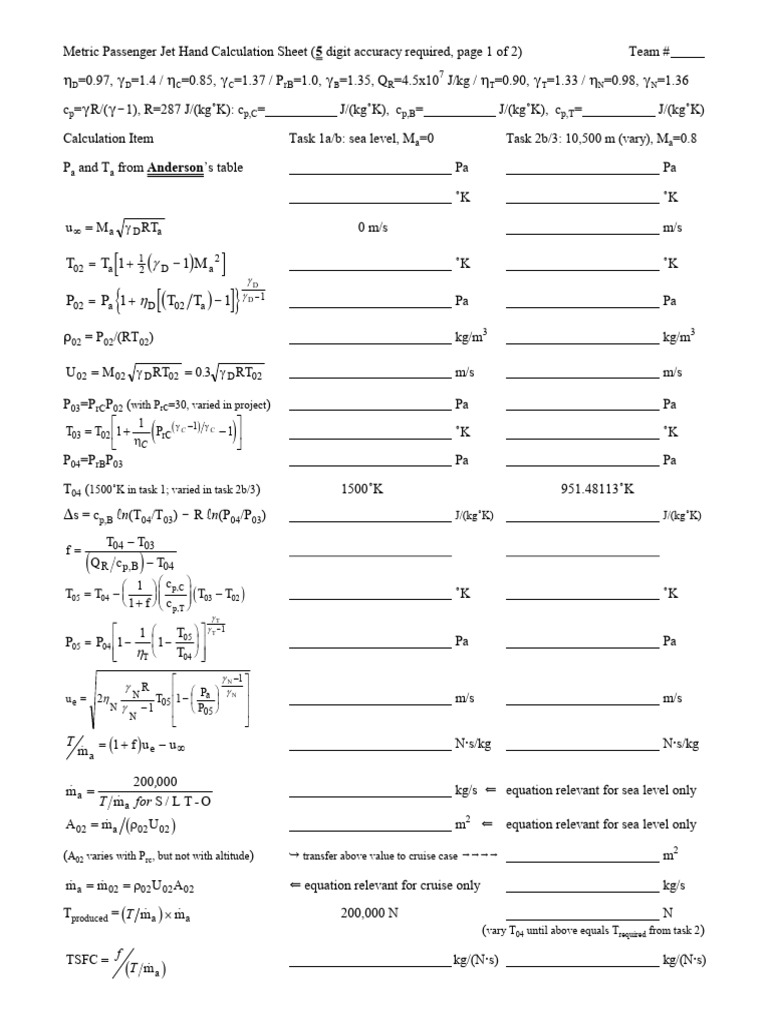 Hand Calculation Sheet | PDF | Aerospace | Aerospace Engineering