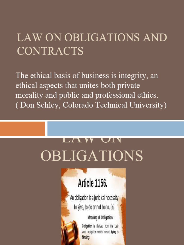 Chapter 3. Law On Obligations and Contracts | PDF | Legal Liability ...