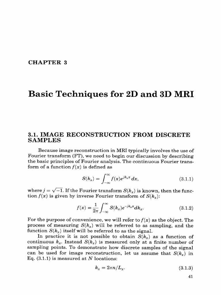 Chapter 3 Basic Techniques for 2D and 3D MR 2000 Magnetic Resonance ...
