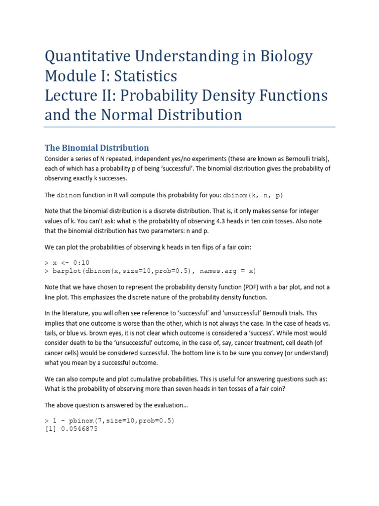 2013_1.2 Probability Density Functions and the Normal Distribution | PDF