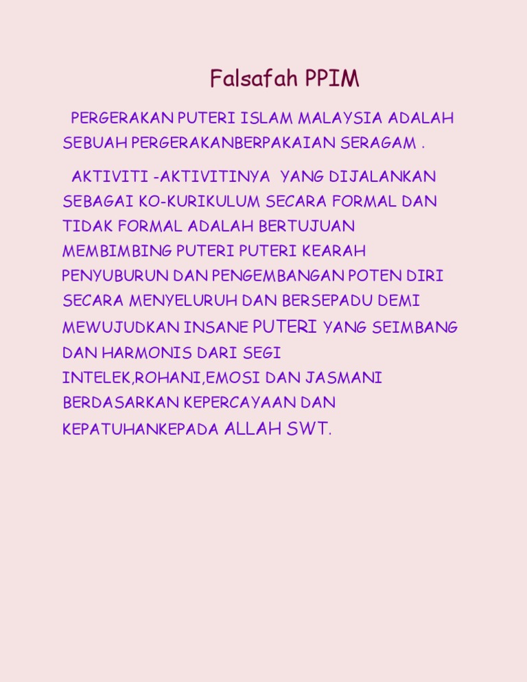 Falsafah Ppim Pdf