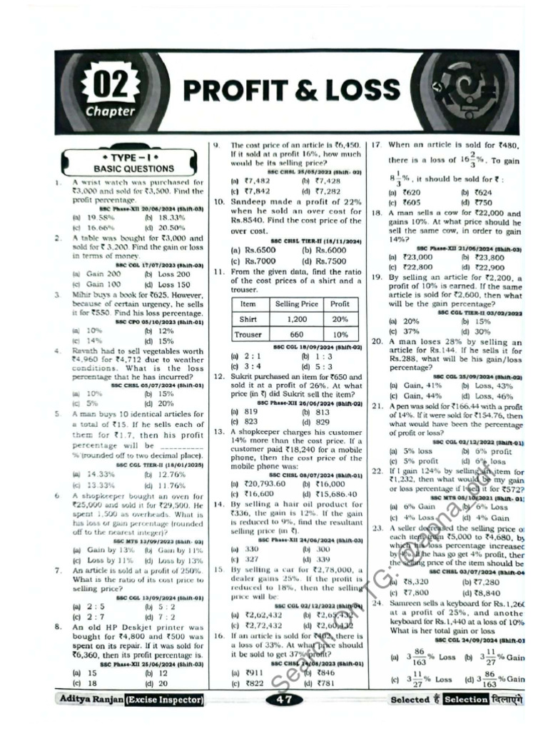 Profit and Loss | PDF