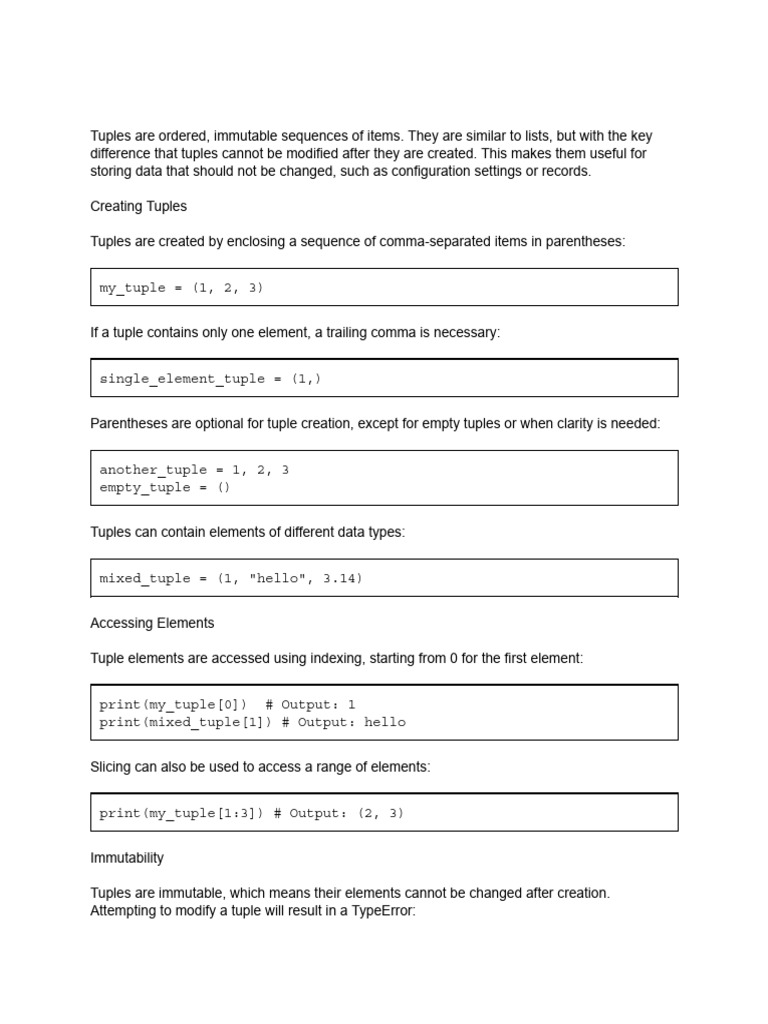 Working With Tuples in Python | PDF | Software Engineering | Computing