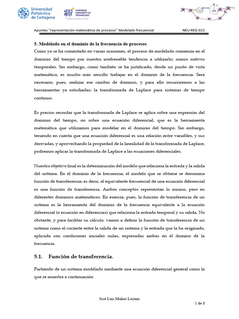 5. Modelado frecuencial continuo. NEU-REG-015R3 | PDF