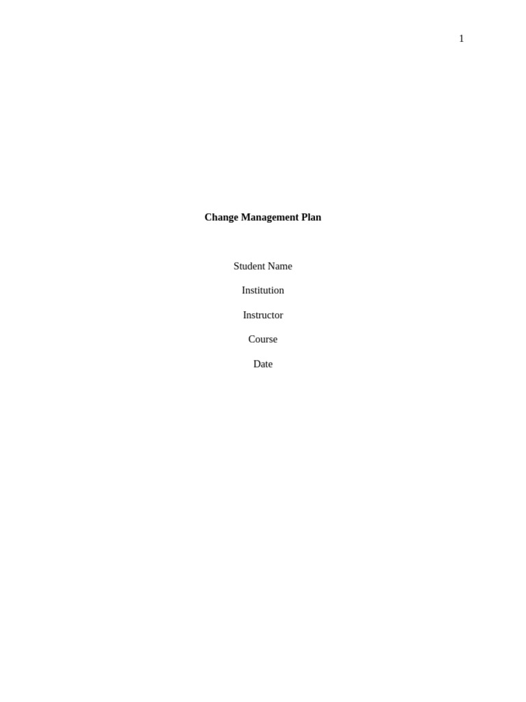 Change Management Plan | PDF