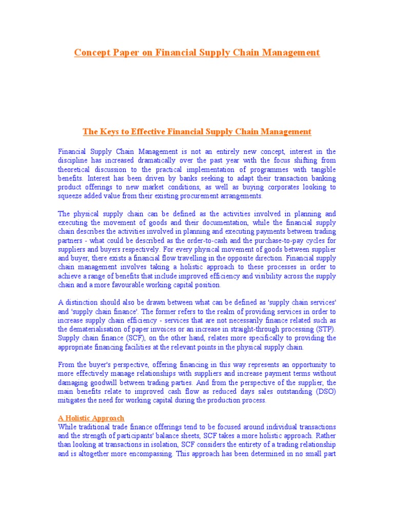 Financial Supply Chain Management Insights | PDF | Factoring (Finance ...